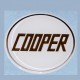 badge autollant 42mm COOPER BLANC