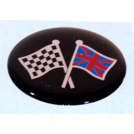 Badge autocollant 42 mm - UNION jack & Damiers