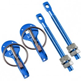 Attache capot goupille guidée ALU anodisé bleu (la paire)