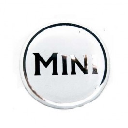 Badge autocollant 42 mm - MINI BLANC