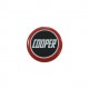 MSA2007-Badge autocollant 27 mm - COOPER fond noir bordé rouge