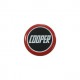 MSA2007-Badge autocollant 27 mm - COOPER fond noir bordé rouge