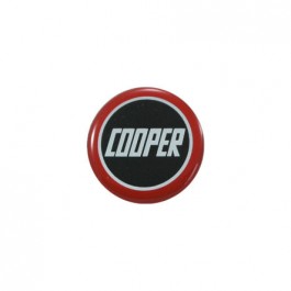 MSA2007-Badge autocollant 27 mm - COOPER fond noir bordé rouge