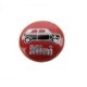 MSA2003-Badge autocollant 27 mm - MINI noire sur fond rouge