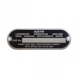 Plaque chassis AUSTIN MINI MK1/2