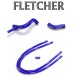 C-GRH001-Jeu de durites d'eau silicone FLETCHER bleu pour moteurs 850/998/1098 cc