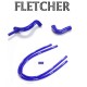 C-GRH002-Jeu de durites d'eau silicone FLETCHER bleu pour moteurs 1275 cc avant1989