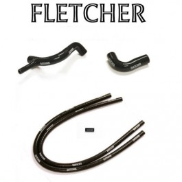 Jeu de durites d'eau silicone FLETCHER noir pour moteurs 1275 cc avant1989