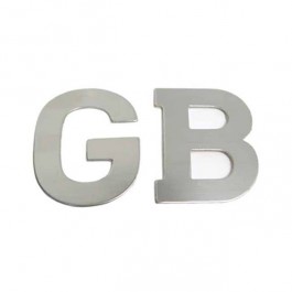 Badge de malle GB adhesif inox
