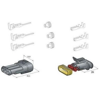 FRL-B90533-Connecteur étanche 3 voies