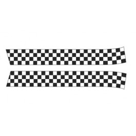 Paire de bandes de capot damier noir
