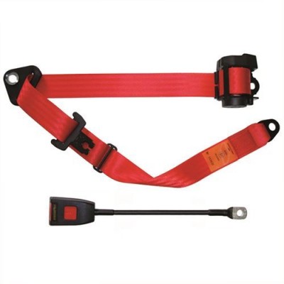 Ceinture de sécurite avant à enrouleur rouge Moke