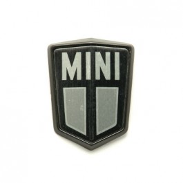 Badge de capot mini - motif gris sur fond noir