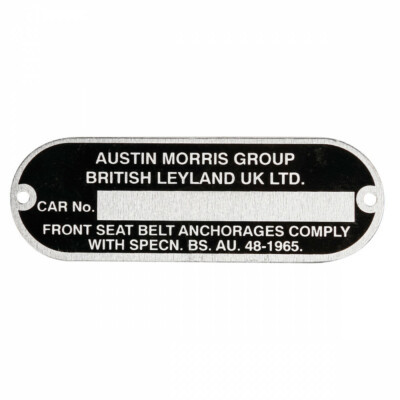 CP339-Plaque chassis AUSTIN-MORRIS GROUP BRITISH LEYLAND UK LTD