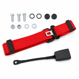 Ceinture de sécurité avant statique rouge 3 points MSA1112RED pour Austin Mini et Mini Moke classique.