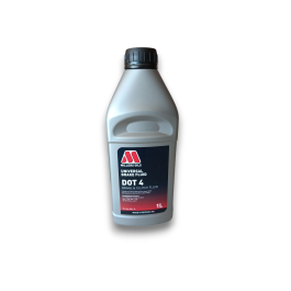 Liquide de frein Millers Oils DOT 4 1 litre fabriqué au Royaume-Uni pour Austin Mini, Mini Moke, MG et Triumph.