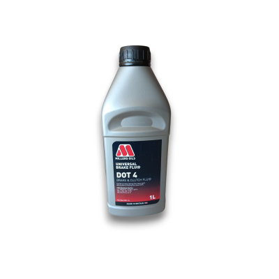 Liquide de frein Millers Oils DOT 4 1 litre fabriqué au Royaume-Uni pour Austin Mini, Mini Moke, MG et Triumph.